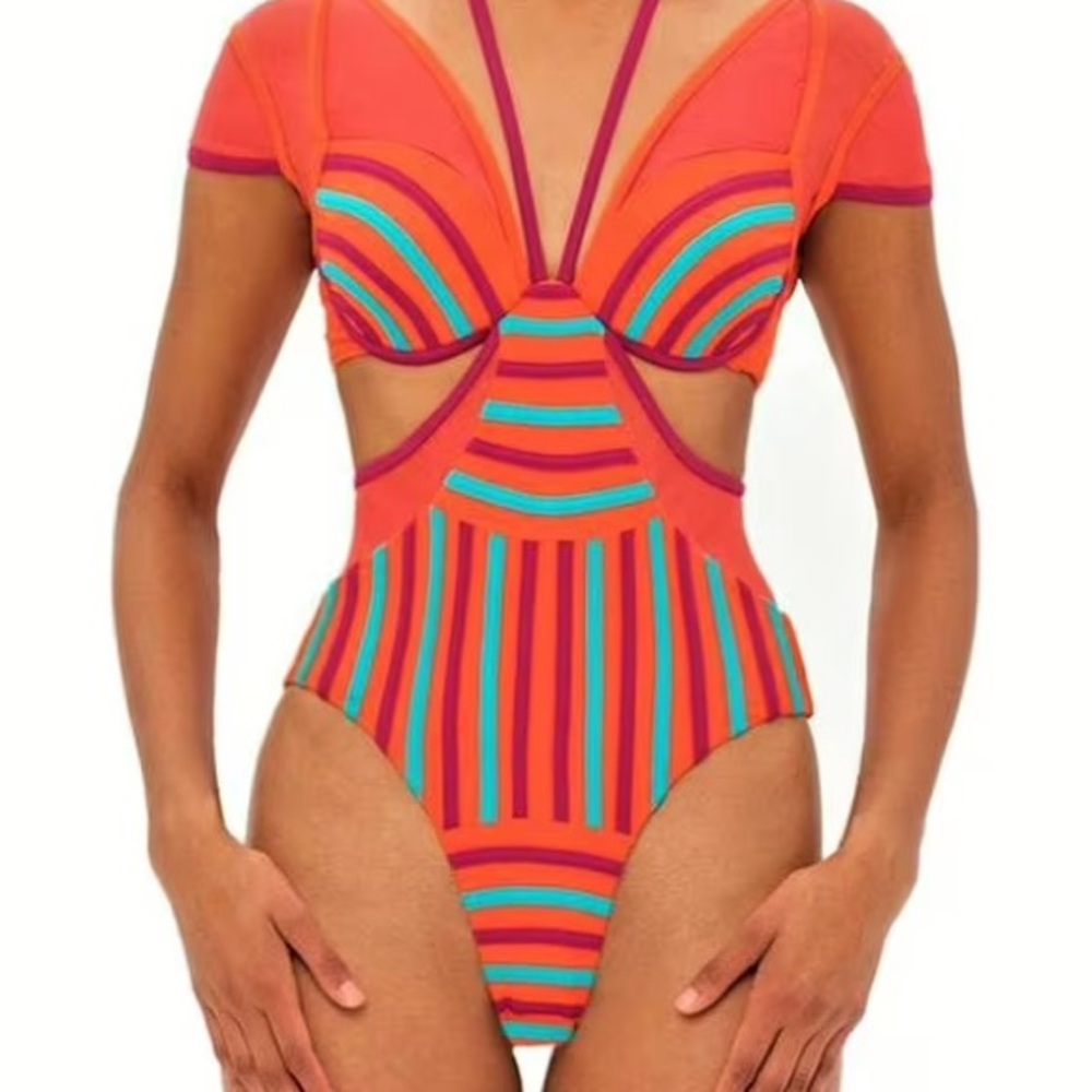 Andrea Iyamah Colorful Striped One Piece Small